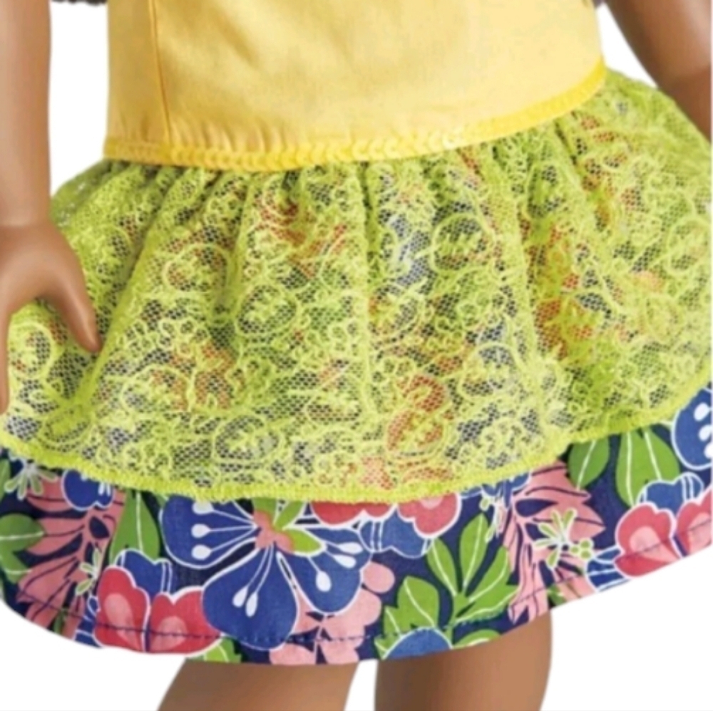 American Girl Floral Lace Overlay Skirt